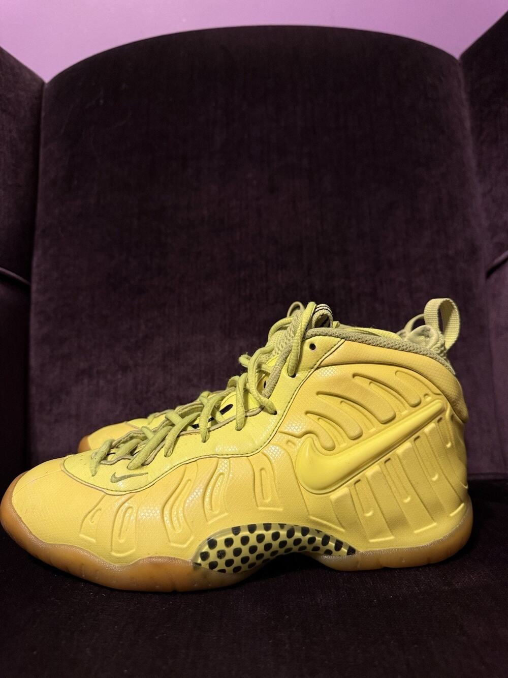 Nike Little Posite One Mid Volt Yellow CW1593-702 Youth Size 6.5Y